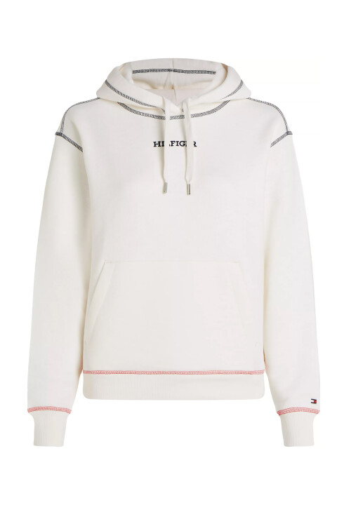 Kadın Mdrn Reg Gbl Stp Hoodıe Sweatshirt-Beyaz 