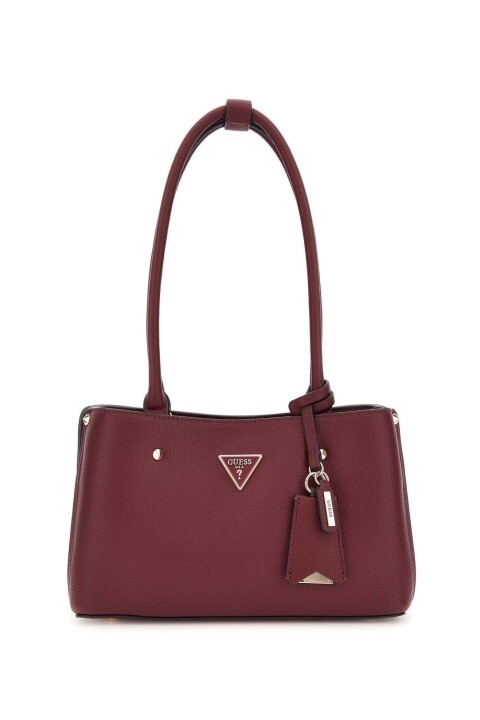 Kadın Meridian Üçgen Logolu Omuz Çantası - Bordo 