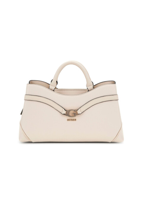 Kadın Metal Aksesuarlı Kanat Detaylı El Çantası - Kırık Beyaz 