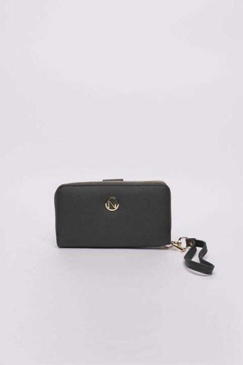 Kadın Metal Logolu Cüzdan - Haki 