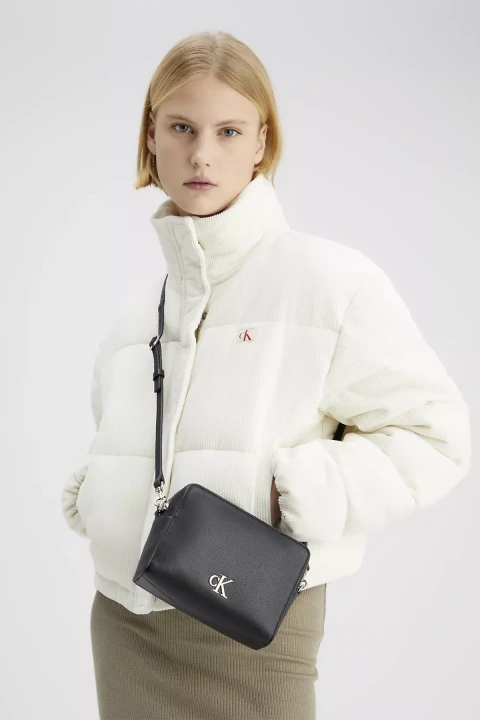 Kadın Mınımal Monogram Camera Çanta - Siyah 