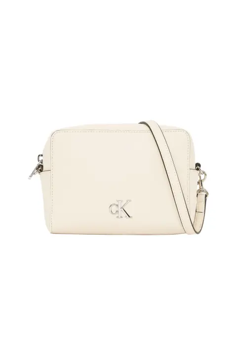 Kadın Mınımal Monogram Omuz Çantası - Bej 