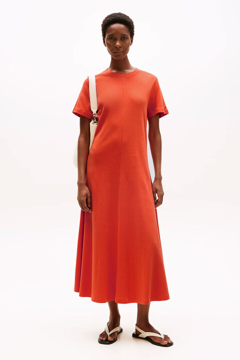 Kadın Modern Cody Bilekte Anılan Elbise - Turuncu 