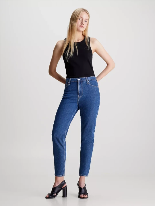 Kadın Mom Jean Pantolon-Mavi 