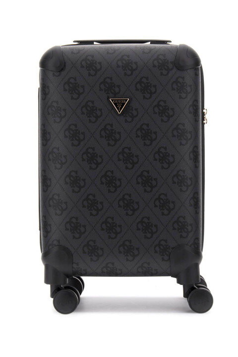 Kadın Monogram Desenli 4 Tekerlekli Kabin Boy Valiz - Antrasit 