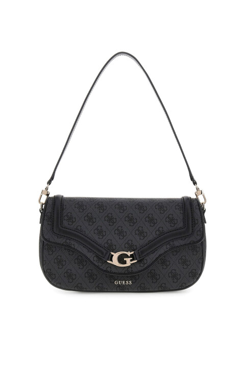 Kadın Monogram Desenli Baget Omuz Çantası - Antrasit 