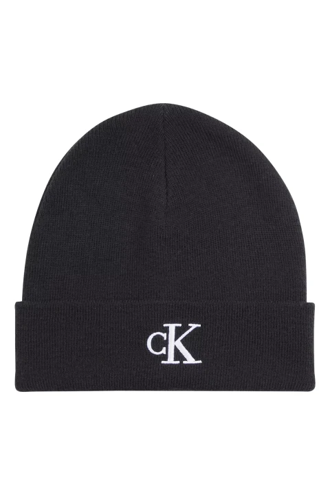 Kadın Monogram Embro İşlemeli Bere - Siyah 