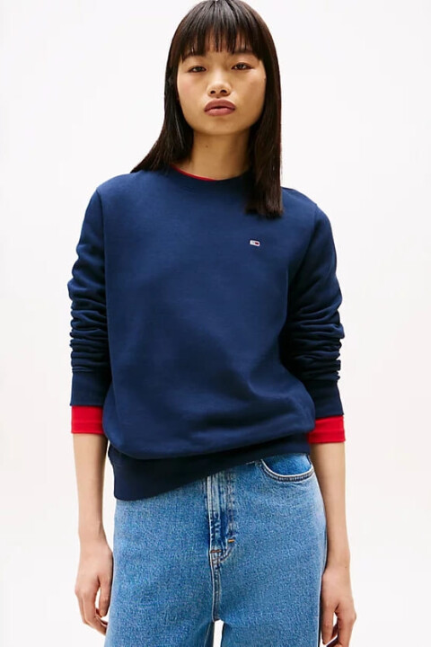 Kadın Bisiklet Yaka Sweatshirt - Lacivert 