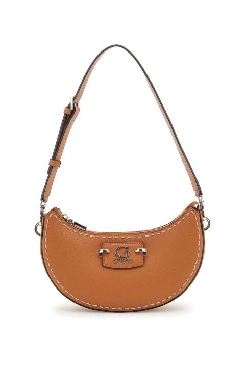 Kadın Nastra Top Fermuarlı Omuz Çantası - Taba 