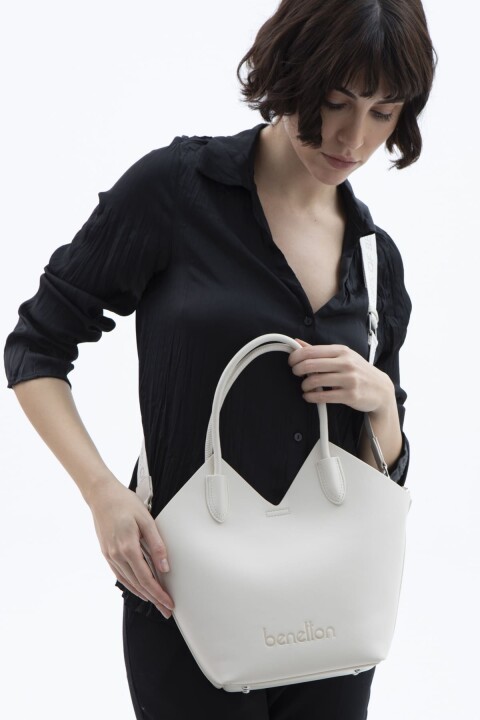 Kadın Naturel El Çantası - Beyaz 