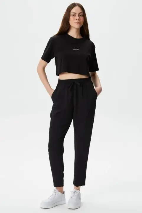 Kadın Nautica Relaxed Fit Pantolon - Siyah 