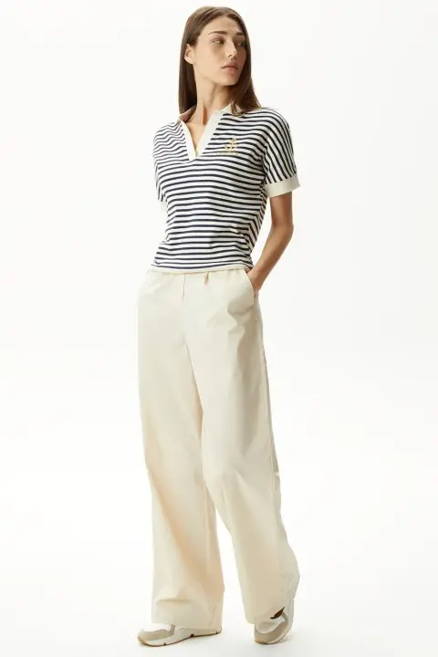 Kadın Nautica Standart Fit Pantolon - Kırık Beyaz 