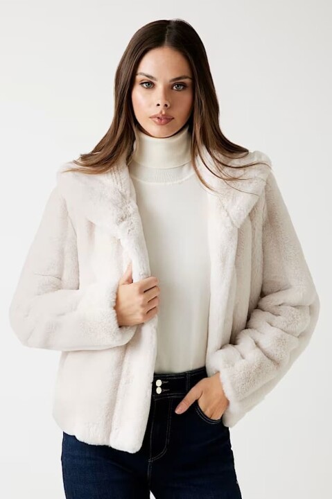 Kadın New Sophy Yapay Kürk - Bej 