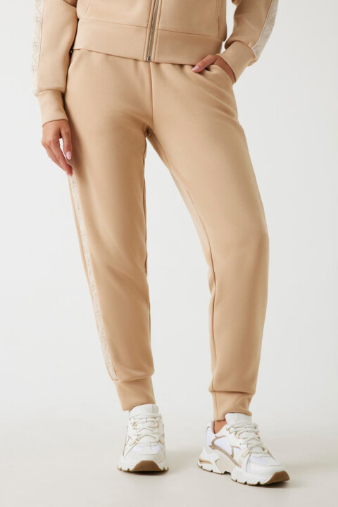 Kadın New Victoire Paçası Lastikli Scuba Pantolon - Krem 