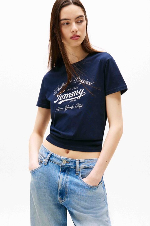 Kadın New York City Logo T-Shirt - Lacivert 