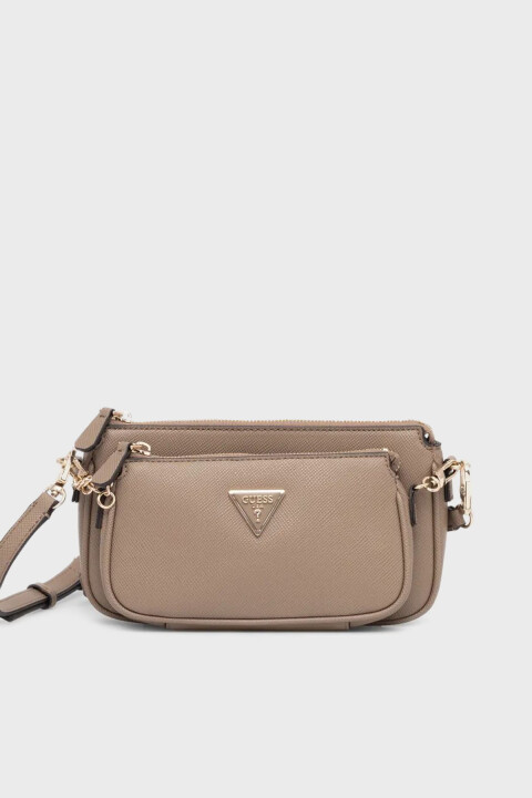 Kadın Noelle Logolu Ayarlanabilir Zincir Askılı Omuz Çantası - Bej 