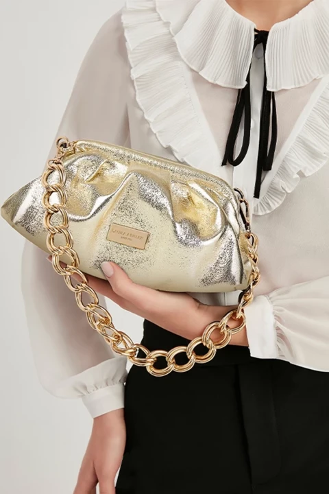 Kadın Omuz Çantası - Altın 