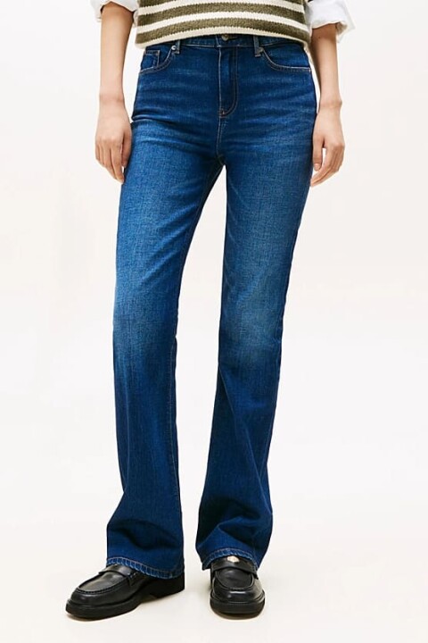 Kadın Orta Yüksel Bel Bootcut Fit Jean Pantolon - Mavi 