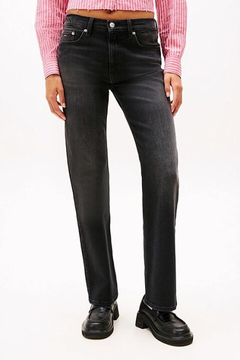 Kadın Orta Yüksel Bel Bootcut Fit Jean Pantolon - Siyah 