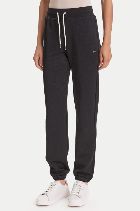 Kadın Peony Desenli Regular Fit Eşofman Altı - Siyah 