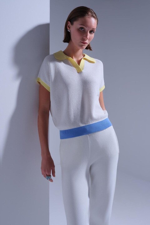 Kadın Polo Yaka Bluz - Çok Renkli 