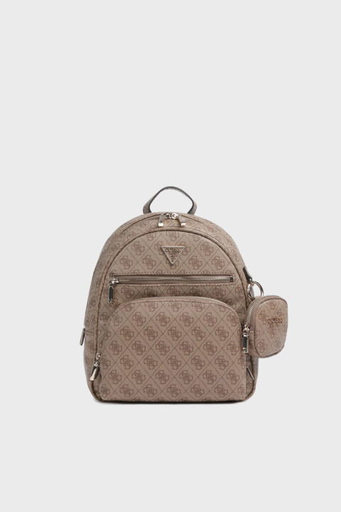 Kadın Power Mini Cüzdanlı Sırt Çantası - Açık Kahverengi 