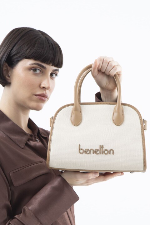 Kadın Print El Çantası - Bej 