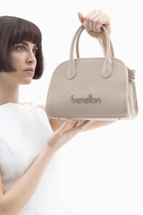 Kadın Print El Çantası - Ten 