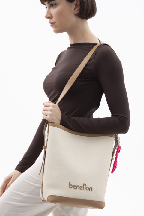 Kadın Print Kol Çantası - Bej 