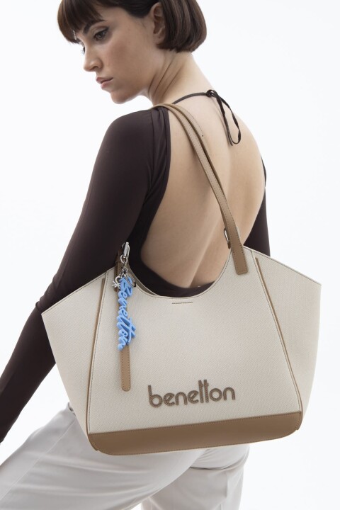 Kadın Print Kol Çantası - Bej 