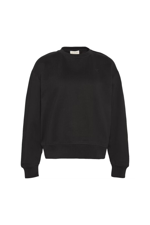 Kadın Rahat Kalıp Bisiklet Yaka Sweatshirt - Siyah 