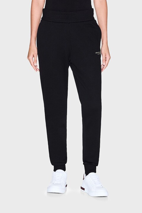 Kadın Regular Fit Gold Logolu Jogger Eşofman Altı - Siyah 