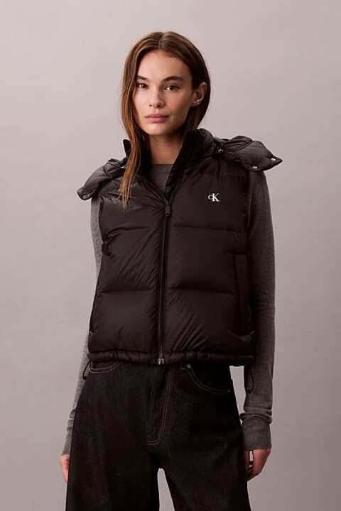 Kadın Regular Fit Kapüşonlu Şişme Yelek - Siyah 