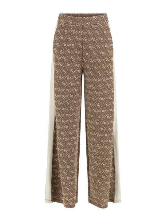 Kadın Rhombus Aktif Regular Fit Desenli Eşofman Altı - Kahverengi 