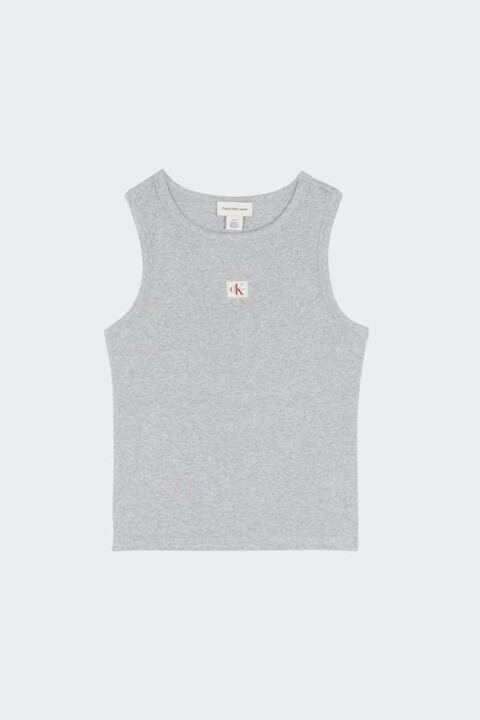 Kadın Ribanalı Pamuklu Logo Atlet - Gri 