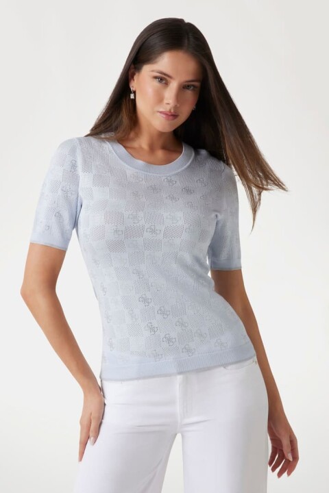 Kadın Roise 4G Logo T-Shirt - Açık Mavi 