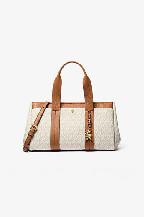 Kadın Romee Küçük İmzalı Logolu Omuz Çantası - Krem 