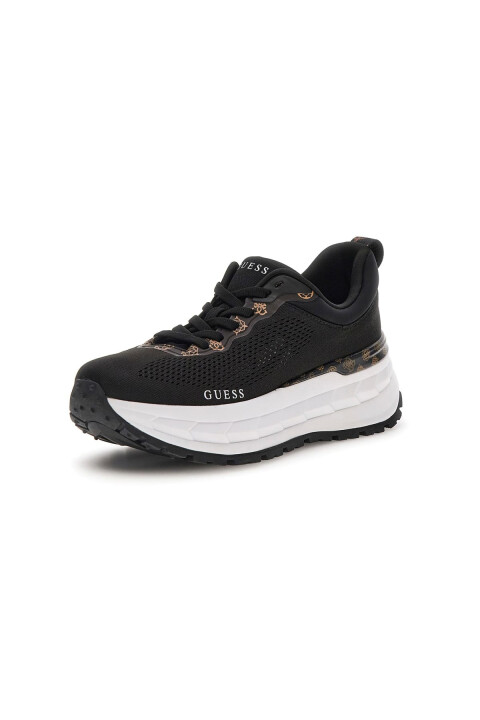 Kadın Runit2 Monogram Desenli Kalın Tabanlı Sneaker - Siyah 