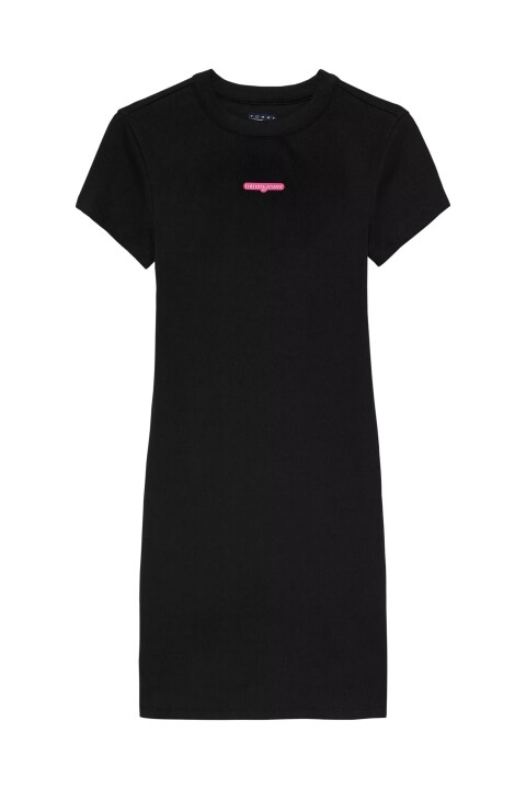 Kadın Script Mini Elbise - Siyah 