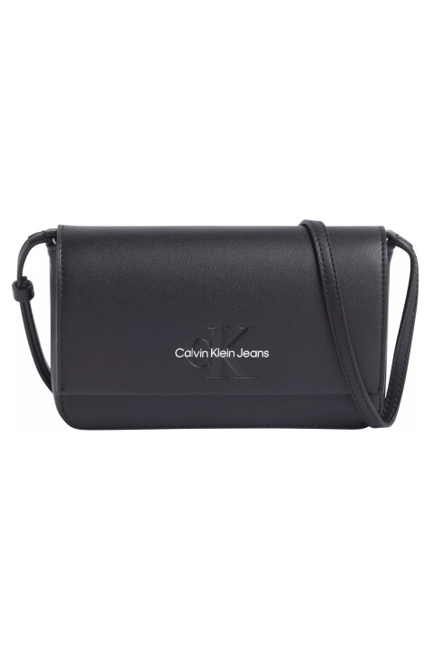 Kadın Sculpted Ew Flap Phone Cb Mono Omuz Çantası-Siyah 