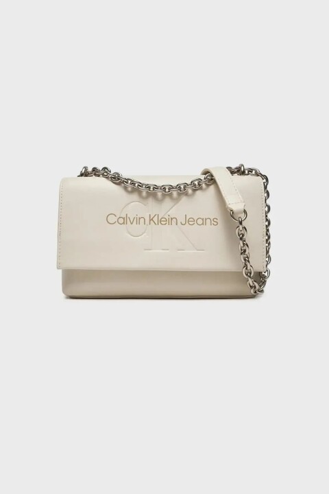 Kadın Sculpted Flap Chain25 Mono Omuz Çantası - Beyaz 