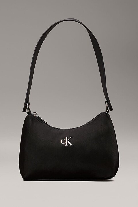 Kadın Sleek Nylon Omuz Çantası - Siyah 