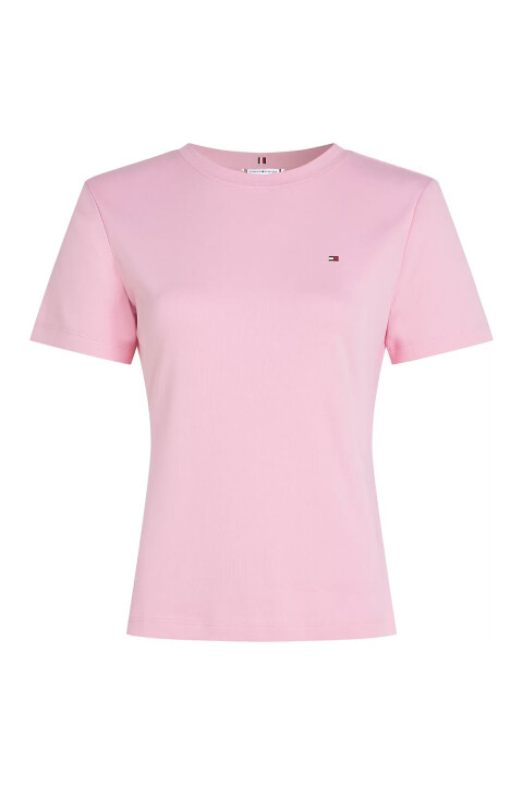 Kadın Slim Cody Açık Bisiklet Yaka Kısa Kollu T-Shirt - Pembe 