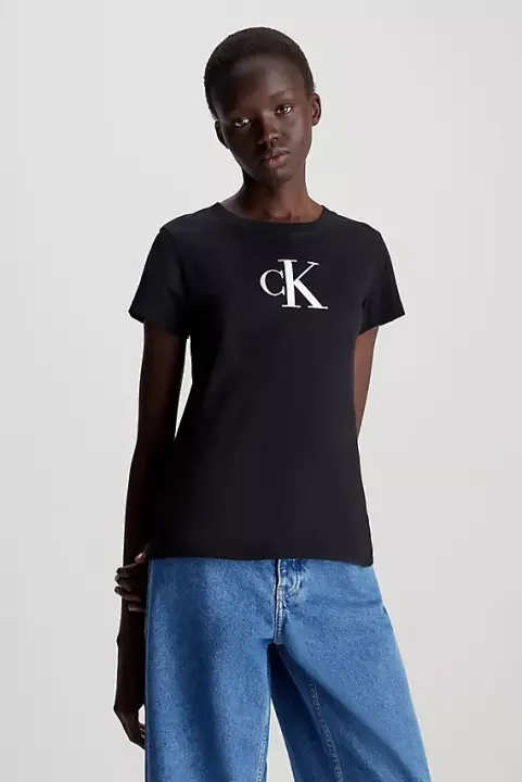 Kadın Slim Fit Bisiklet Yaka T-Shirt - Siyah 