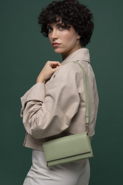 Kadın SLY Dikdörtgen Omuz Çantası - Yeşil 