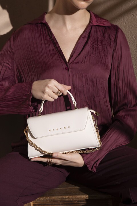 Kadın Sly Kırınkıl El Çantası - Beyaz 