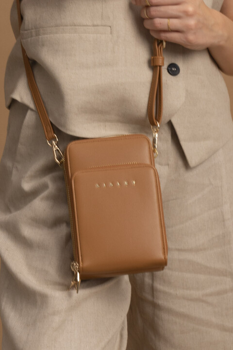 Kadın SLY Mini Omuz Çantası - Camel 