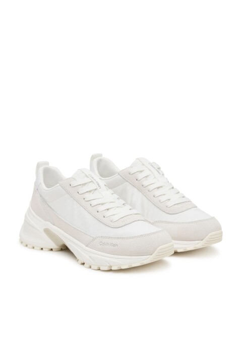 Kadın Süet Garnili Kalın Tabanlı Sneaker - Krem 