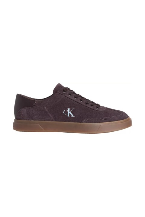 Kadın Süet Monogram Logolu Sneaker - Bordo 