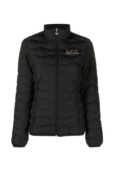 Kadın Tam Kalıp Dik Yaka Şişme Mont - Siyah 